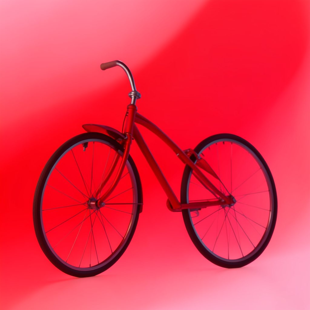 Antique penny-farthing bicycle silhouette against a warm neutral background, sepia and brass tones